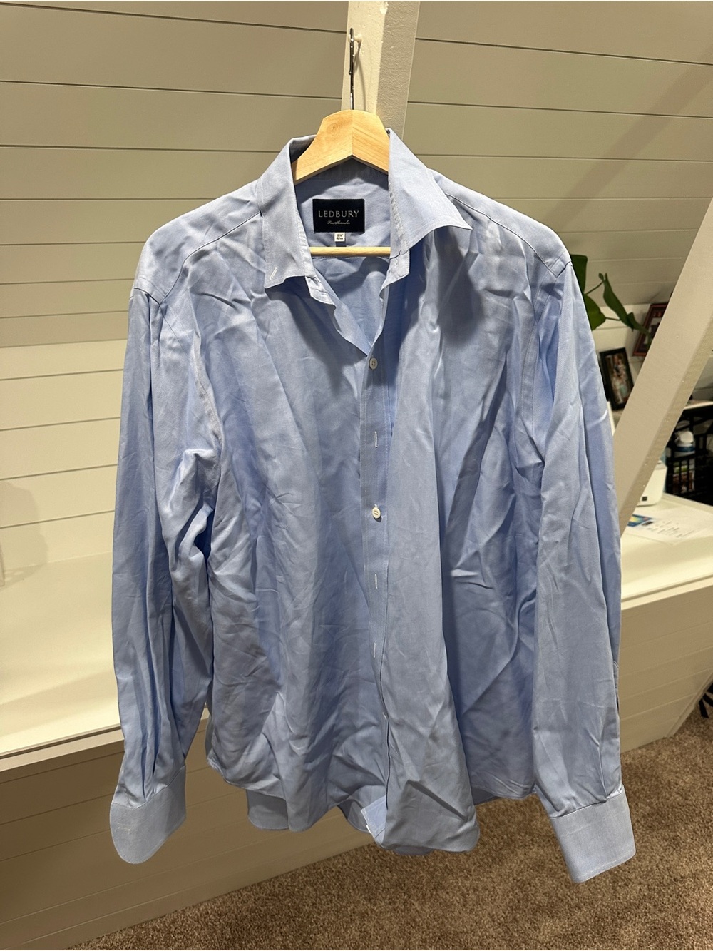 Ledbury Men's Sky Blue Dress Shirt - Classic Spread Collar
